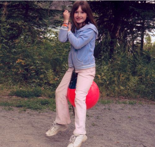 Allison on the Buoy Swing at the Snack-n-Tack