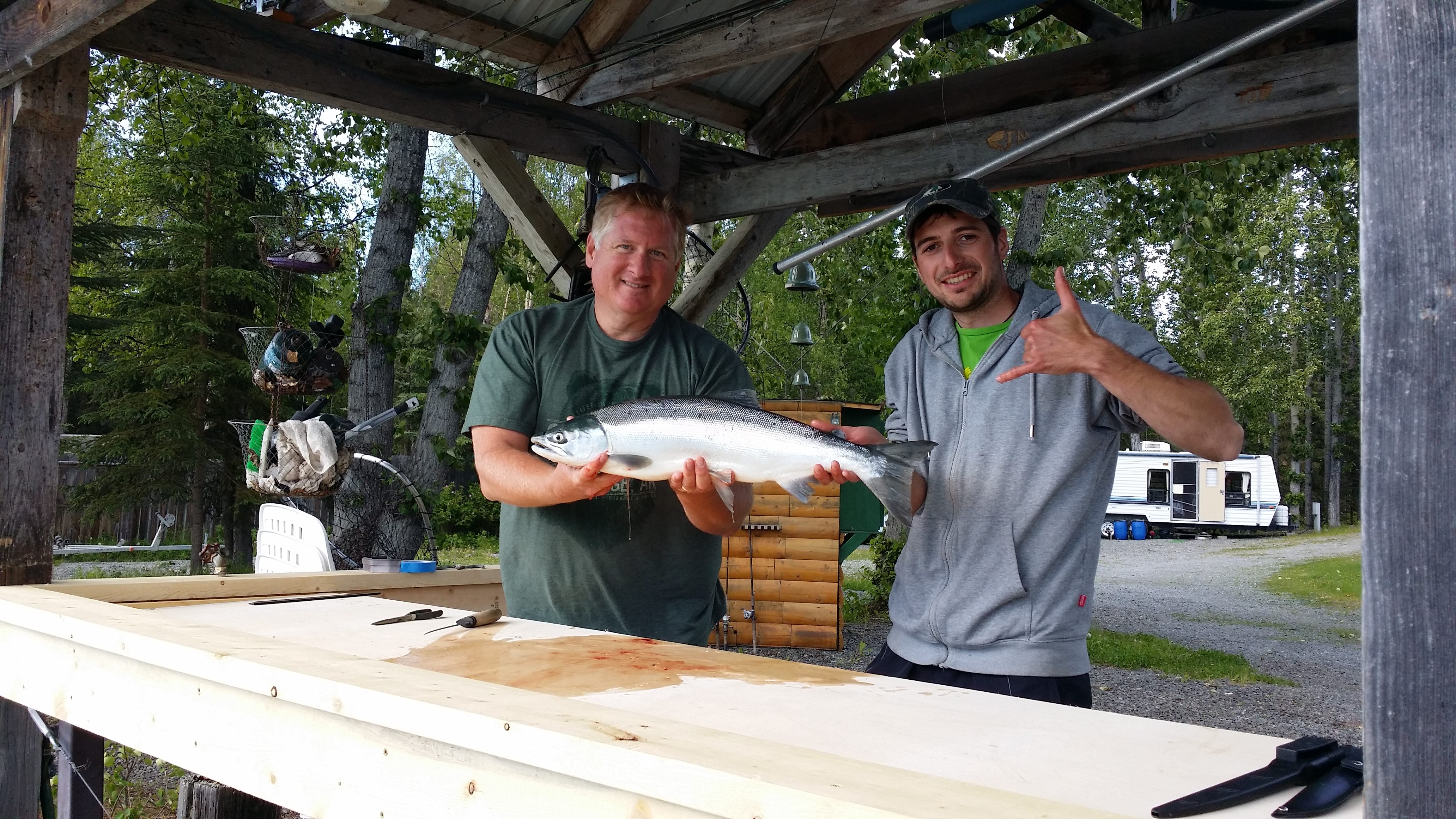 Claudio & Jim at fresh finished fillet station!