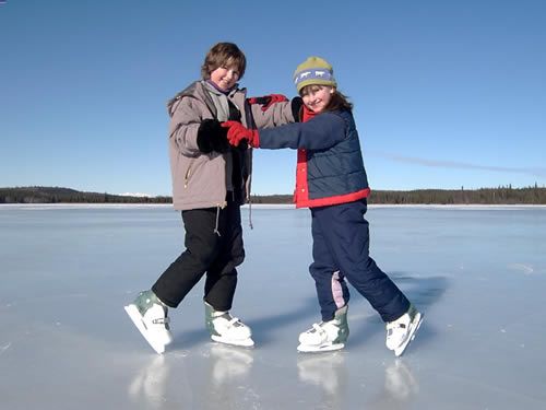 Alaska Ice Skating at Watson Lake on the Kenai Peninsula 2005